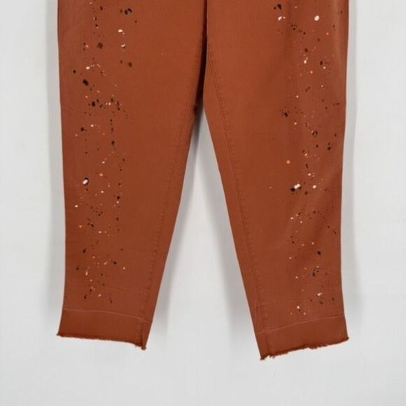 NWT GAP Straight Leg Khaki High Rise Splatter Pants Copper Size 6 Terra Cotta - Picture 7 of 12